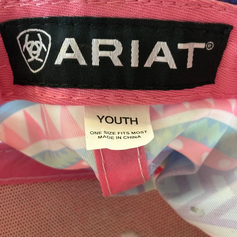 Ariat Youth Pink Aztec Print Baseball‎ Cap Girl's One Size
